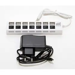 5bites HB27-203PWH Концентратор 7*USB2.0 / БП 5В-2А / 1M / WHITE