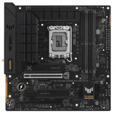 ASUS TUF GAMING B760M-BTF WIFI D4 (Socket 1700, mATX  4xDDR4(128GB), DP/HDMI, 1xPCIe 5.0x16/1xPCIe 4.0x16/1xPCIe 4.0, 1xLAN (2.5GbE), Wi-Fi, BT, 4xSATA 6Gb/s, 3xM.2, 3xType-C, 3xUSB 3.2, 4xUSB 2.0)