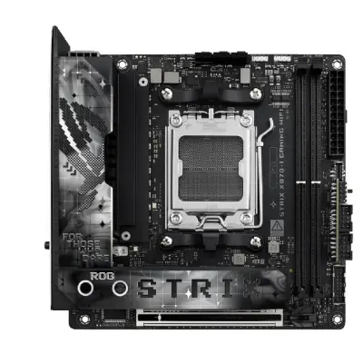 ASUS ROG STRIX X870-I GAMING WIFI (Socket AM5, ATX, 4xDDR5(192GB), HDMI, 1xPCIe5.0x16/2xPCIe 4.0x16/1xLAN (2.5GbE), WiFi7, 2xSATA 6Gb/s, 4xM.2, 2xUSB4, 2xType-C,4xUSB 3.2, 3xUSB 2.0)
