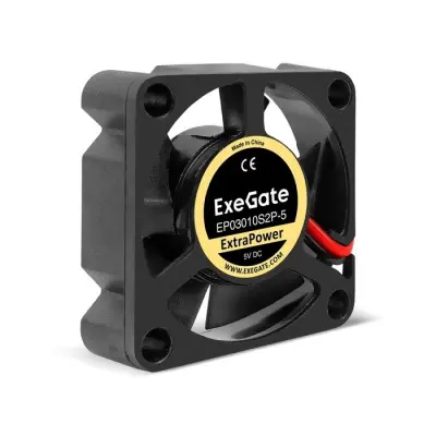 Exegate EX295191RUS Вентилятор 5В DC ExeGate ExtraPower EP03010S2P-5 (30x30x10 мм, Sleeve bearing (подшипник скольжения), 2pin, 12000RPM, 33dBA)