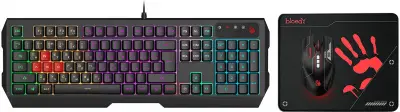 Комплект (клавиатура+мышь) A4TECH Bloody B1700, USB, проводной, черный [b1700 ( b140n +es7 + bp-50m)]