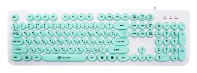 Клавиатура Оклик 400MR белый/мятный USB slim Multimedia