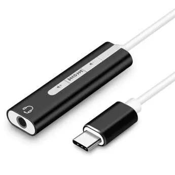 ORIENT AU-05PLB, Адаптер USB to Audio (звуковая карта), jack 3.5 mm (4-pole) для подключения телефонной гарнитуры к порту USB Type-C, кнопки: громкость +/-, играть/пауза/вперед/назад; Windows/Linux/MA