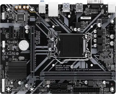 Материнская плата Gigabyte H310M S2 1.1 Soc-1151v2 Intel H370 2xDDR4 mATX AC`97 8ch(7.1) GbLAN+VGA