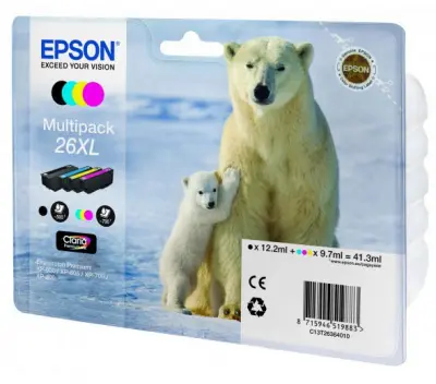 Картридж струйный Epson T2636 C13T26364010 4цв. набор для Epson XP-600/700/800