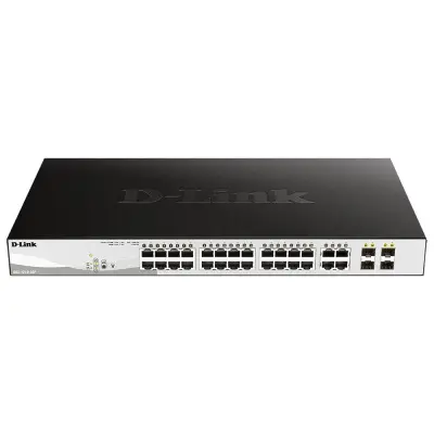 Коммутатор D-Link DGS-1210-28P/FL1A 28x1Гбит/с 4xКомбо(1000BASE-T/SFP) 24PoE 193W управляемый