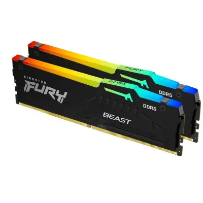 Память DDR5 2x32GB 6000MHz Kingston KF560C36BBE2AK2-64 Fury Beast Black Expo RGB RTL Gaming PC5-48000 CL36 DIMM 288-pin 1.35В single rank с радиатором Ret