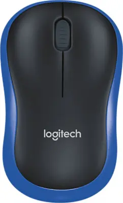 Мышь Logitech M186 черный/синий оптическая 1000dpi беспров. USB2.0 для ноутбука 2but (910-004132)
