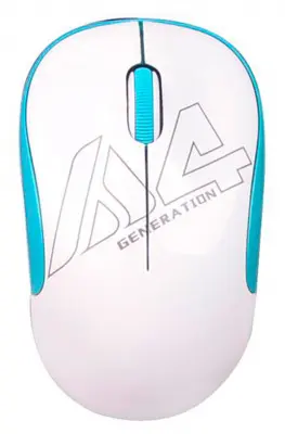Мышь A4Tech V-Track G3-300N белый/голубой оптическая (1200dpi) беспроводная USB для ноутбука (3but)