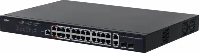 Коммутатор Dahua DH-PFS4226-24GT-370 (L2+) 24x1Гбит/с 2xКомбо(1000BASE-T/SFP) 24PoE управляемый