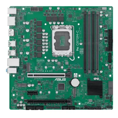 ASUS PRO Q870M-C-CSM (Socket 1851, mATX, 4xDDR5, 2xDP/HDMI, 1xPCIe 4.0x16,/1xPCIe 3.0, 1xLAN, 4xSATA 6Gb/s, 2xM.2, 1xM.2 E key, 3xUSB 3.2, 2xUSB 2.0, 2xPS/2)