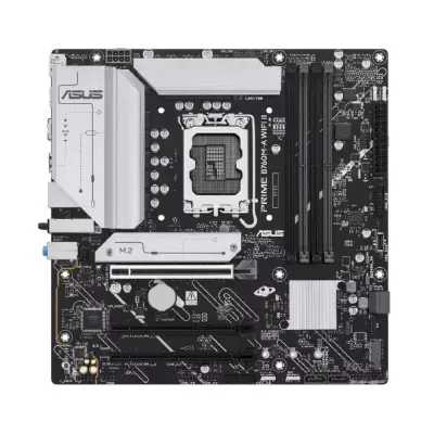 ASUS PRIME B760M-A WIFI II (Socket1700, mATX, 4xDDR5(256GB), DP/HDMI, 1xPCIe 5.0x16/2xPCIe 4.0x16, 1xLAN (2.5GbE), Wi-Fi, BT, 4xSATA 6Gb/s, 2xM.2, 2xUSB 3.2, 4xUSB 2.0)