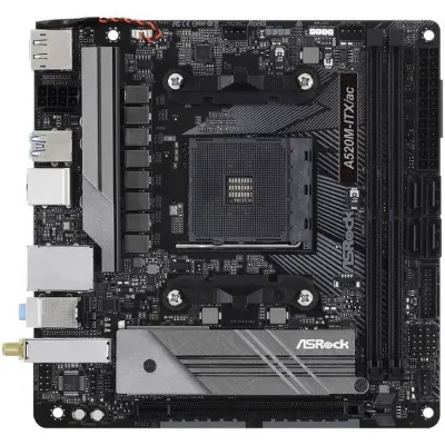 Материнская плата Asrock A520M-ITX/AC Soc-AM4 AMD A520 2xDDR4 mini-ITX AC`97 8ch(7.1) GbLAN RAID+HDMI+DP