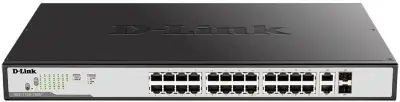 Коммутатор D-Link DGS-1100-26MP 26G 24PoE 370W настраиваемый