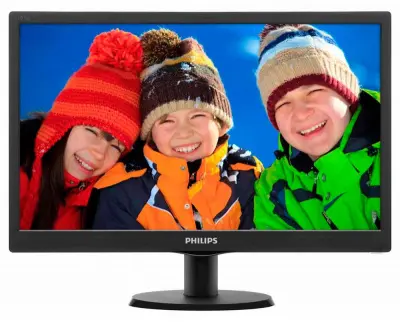 LCD PHILIPS 18.5" 193V5LSB2 (10/62) черный {TN (LED), 1366x768, 5ms, 250cd/m2, 1 000:1, (700:1), 90/65, D-Sub}