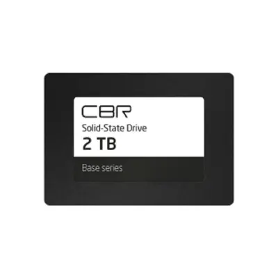 CBR SSD-002TB-2.5-BS24b, Внутренний SSD-накопитель, серия "Base", 2TB, 2048 GB, 2.5", SATA III 6 Gbit/s, 3D TLC NAND, R/W speed up to 550/500 MB/s, TBW (TB) 1024, OEM