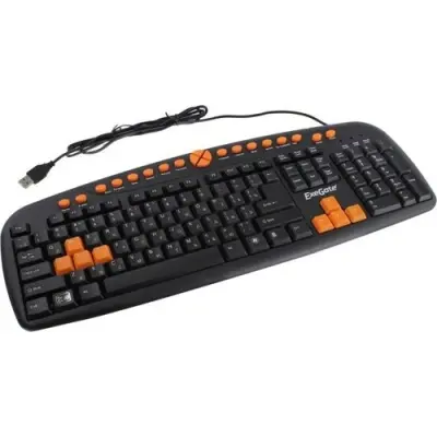 Exegate EX280435RUS Клавиатура Exegate LY-504M, <USB, шнур 1,5м, черная, 123кл, Enter большой, мультимедиа>, Color box