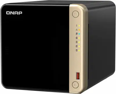 QNAP TS-464-8G Сетевое хранилище без дисков/ SMB NAS 4 HDD trays, 4-core Intel Celeron N5105/N5095 2.0-2.9 GHz, 8 GB RAM (1 x 8 GB) up to 16 GB (2 x 8GB), 2x2.5 Gigabit Ethernet