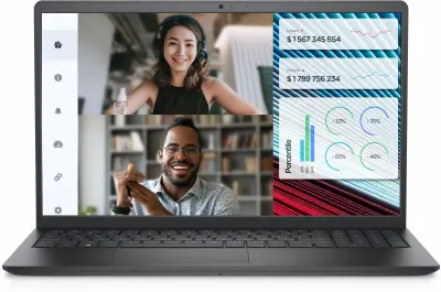 Ноутбук Dell Vostro 3520 Core i5 1235U 8Gb SSD512Gb Intel Iris Xe graphics 15.6" WVA FHD (1920x1080) Windows 11 Home black WiFi BT Cam (3520-W501H)