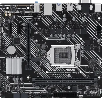 ASUS PRIME H510M-E R2.0 (Socket 1200, mATX, 2xDDR4(64GB), DP/VGA/HDMI, 1xPCIe 4.0x16/2xPCIe 3.0, 1xLAN, 4xSATA 6Gb/s, 1xM.2, 4xUSB 3.2, 2xUSB 2.0, 2xPS/2)