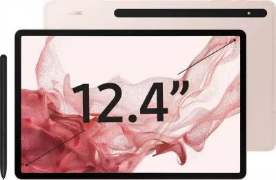 Планшет Samsung Galaxy Tab S8+ SM-X800 Snapdragon 898 2.99 8C RAM8Gb ROM128Gb 12.4" Super AMOLED 2800x1752 Android 12 розовое золото 13Mpix 12Mpix BT WiFi Touch microSD 1Tb 10090mAh 8hr