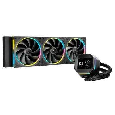 Кулер с водяным охлаждением Deepcool  LM360 ARGB Soc-AM5/AM4/1200/1700/1851 черный 4-pin 19-36dB Al LCD 250W 1729gr Ret (R-LM360-BKDMMC-1)