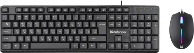 Клавиатура + мышь Defender Triumph C-991 клав:черный мышь:черный/красный USB Multimedia (45991)