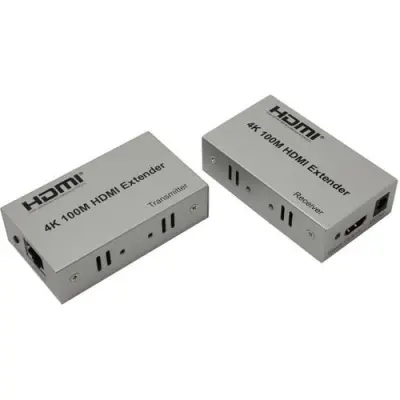 ORIENT VE047, HDMI 4K extender (Tx+Rx), активный удлинитель до 100 м по одной витой паре, HDMI 1.4b, 4K@30Hz/ 1080p@60Hz/3D, HDCP, подключается кабель UTP Cat5e/6, питание от внешних БП 5В/1А, (30161)