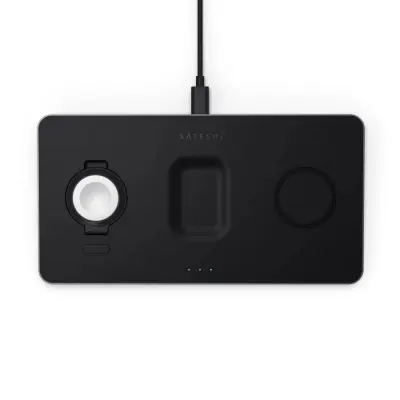 Satechi [ST-X3TWCPM] Беспроводное зарядное устройство Trio Wireless Charging Pad для телефона, часов и наушников. Цвет серый космос.