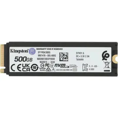 Kingston SSD Fury Renegade, 500GB, M.2 22x80mm, NVMe, PCIe 4.0 x4, 3D TLC, SFYRSK/500G