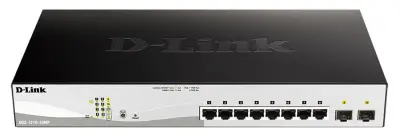 D-Link DGS-1210-10MP/F1A PROJ Настраиваемый L2 коммутатор с 8 портами 10/100/1000Base-T и 2 портами 1000Base-X SFP (8 портов PoE 802.3af/at, PoE-бюджет 130 Вт)