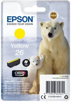 Картридж струйный Epson T2614 C13T26144012 желтый (300стр.) (4.5мл) для Epson XP-600/700/800