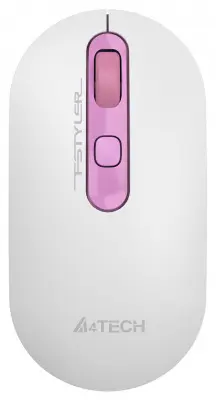 Мышь A4Tech Fstyler FG20S Sakura белый/розовый оптическая (2000dpi) silent беспроводная USB для ноутбука (4but)