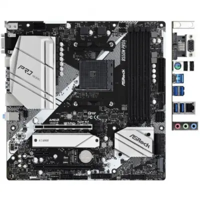 Материнская плата Asrock B550M PRO4 Soc-AM4 AMD B550 4xDDR4 mATX AC`97 8ch(7.1) GbLAN RAID+VGA+HDMI+DP