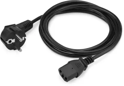 Кабель Buro AN23-1000 IEC C13 Евровилка угловой 1.8м черный