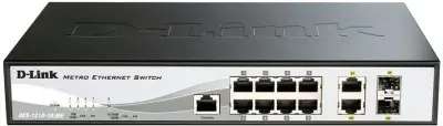 Коммутатор D-Link DGS-1210-10/ME/B 8x1Гбит/с 2SFP управляемый