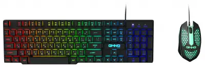 Клавиатура + мышь Оклик 400GMK клав:черный мышь:черный USB LED (1546779)