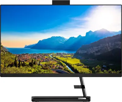 Моноблок Lenovo IdeaCentre 3 24ALC6 23.8" Full HD Ryzen 7 5700U (1.8) 8Gb SSD256Gb RGr DVDRW noOS GbitEth WiFi BT 90W клавиатура мышь Cam черный 1920x1080