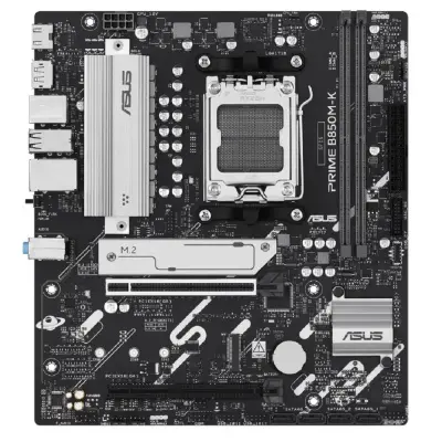 ASUS PRIME B850M-K (Socket AM5, mATX, 2xDDR5(128GB), DP/HDMI, 1xPCIe 5.0x16/1xPCIe 4.0x16, 1xLAN (2.5GbE), 4xSATA 6Gb/s, 2xM.2, 1xType-C, 4xUSB 3.2, 4xUSB 2.0, PS/2)