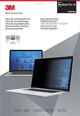 Экран защиты информации для ноутбука 3M PFNAP008 (7100207902) 15.4" черный