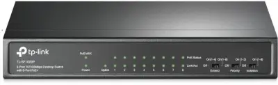 Коммутатор TP-Link TL-SF1009P 9x100Мбит/с 8PoE+ 65W неуправляемый