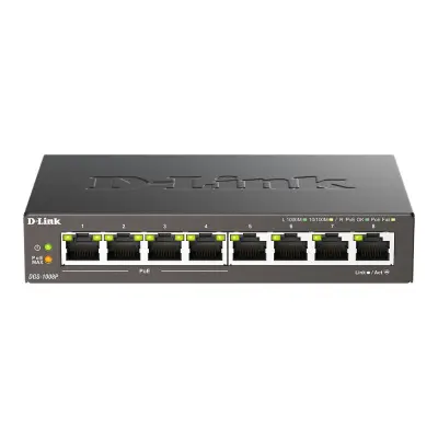 Коммутатор D-Link DGS-1008P DGS-1008P/F3A 8x1Гбит/с 4PoE+ 60W неуправляемый