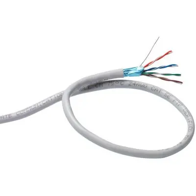 Кабель FTP кат.5e, 4 пары CCA 24AWG, экран, бухта 305м, серый, PVX
