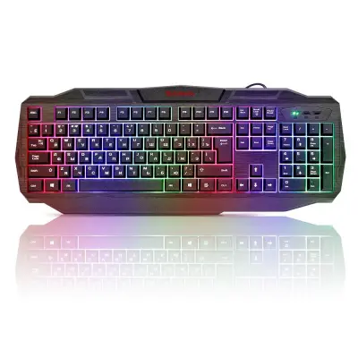Клавиатура Defender Ultra HB-330L черный USB LED (подставка для запястий)