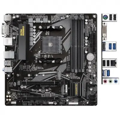Gigabyte B550M DS3H RTL {Socket AM4, AMD B550, 4xDDR4-3200, DVI-D+HDMI, 2xPCI-Ex16, 1xPCI-Ex1, 4xSATA3(RAID 0/1/10), 2xM.2, 8 Ch Audio, GLan, (4+2)xUSB2.0, (4+2)xUSB3.2, 1xPS/2, mATX}