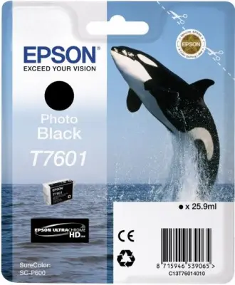 Картридж струйный Epson T7601 C13T76014010 фото черный (25.9мл) для Epson SureColor SC-P600
