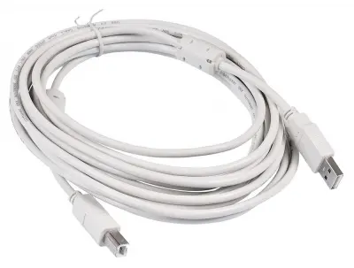 Кабель Buro USB A(m) USB B(m) 5м (USB2.0-AM/BM-5M-MG) феррит.кольца