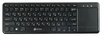 Клавиатура Оклик 830ST черный USB беспроводная slim Multimedia Touch