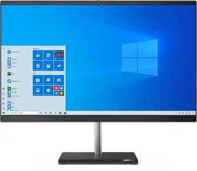 Моноблок Lenovo V50a-24IMB 23.8" Full HD i3 10100T (3) 8Gb 1Tb 5.4k SSD256Gb UHDG 630 DVDRW CR Windows 10 Professional 64 GbitEth WiFi BT 90W клавиатура мышь Cam черный 1920x1080
