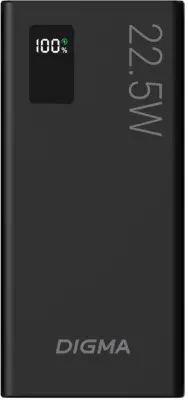 Мобильный аккумулятор Digma DGPF10A 10000mAh QC3.0/PD3.0 22.5W 3A 2xUSB-A/USB-C черный (DGPF10A22PBK)